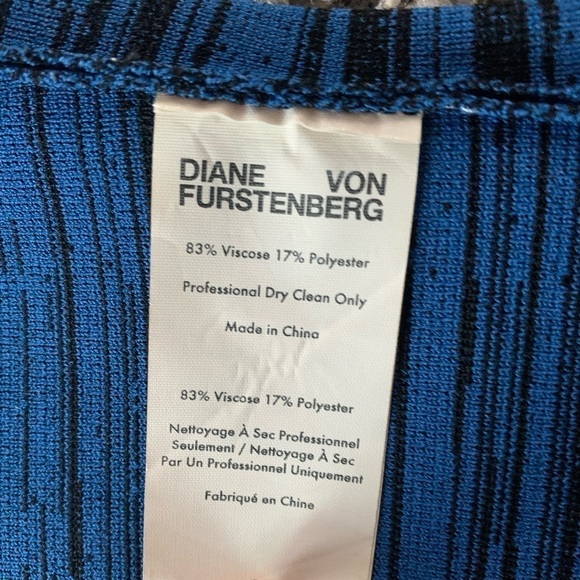 DVF Blue Spacedyed Body Con Midi Dress - Picture 4 of 8